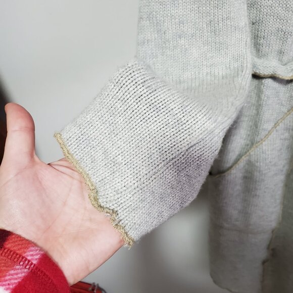 TINY by Anthropologie Wool Blend Knit Cardigan Sweater Coat Grey Women's Large - Picture 5 of 15